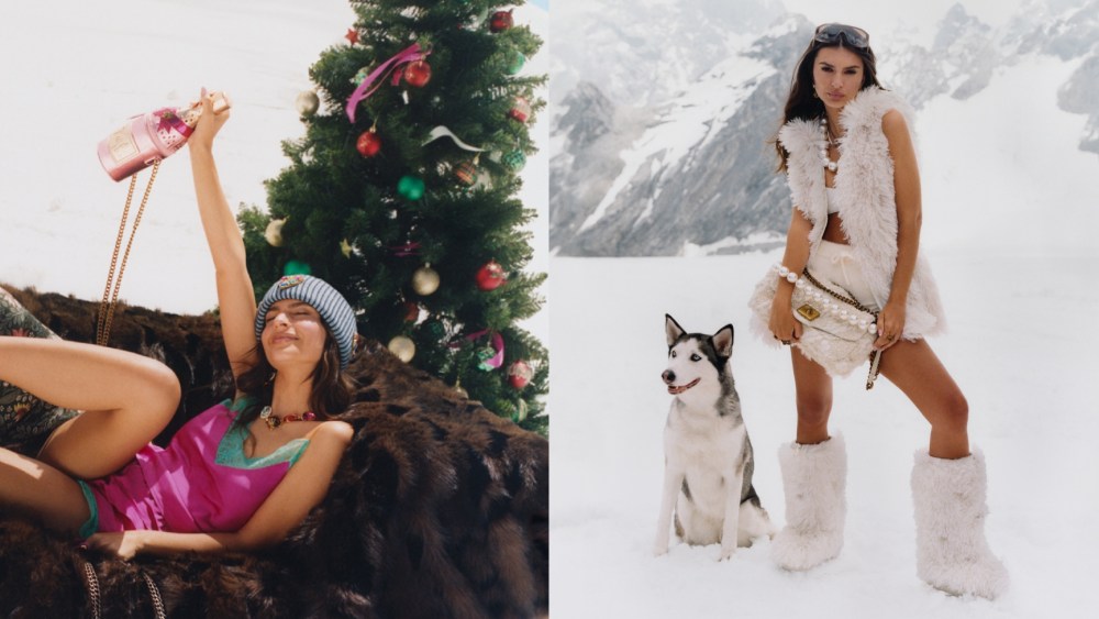 Emily Ratajkowski stars in Kurt Geiger's 2025 holiday campaign.