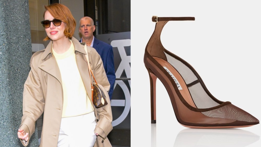 Emma Stone is seen outside "Good Morning America" on Monday in New York City.