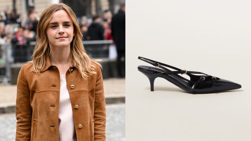 Emma Watson at the Miu Miu fashion show as part of spring 2026 Paris Fashion Week held at Palais d'Iena on Monday in Paris, France.