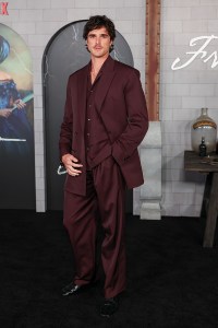 Jacob Elordi at Netflix's "Frankenstein" Los Angeles premiere held at the Academy Museum of Motion Pictures on October 06, 2025 in Los Angeles, California.