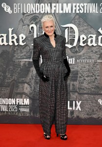 LONDON, ENGLAND - OCTOBER 08: Glenn Close attends the 'Wake Up Dead Man: A Knives Out Mystery' opening gala during the 69th BFI London Film Festival at The Royal Festival Hall on October 08, 2025 in London, England. (Photo by Kate Green/Getty Images for BFI)