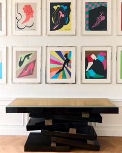 Roger Vivier's collages in the conference room of Maison Vivier in Paris.