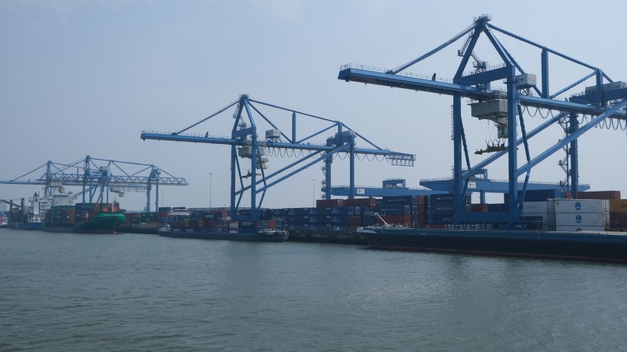 Dockworker walkouts at Rotterdam (seen here) and harbor pilot slowdowns at Antwerp-Burges are stalling vessel traffic and worsening a yearlong logjam.