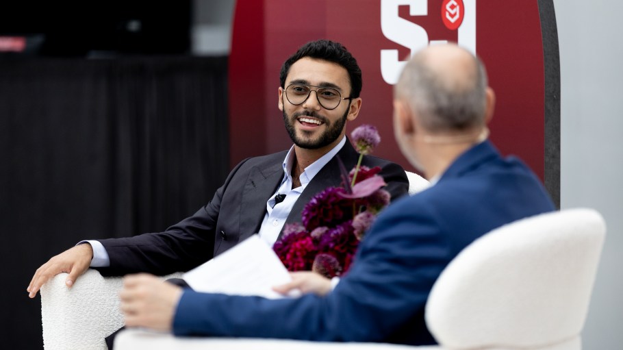 Elie Tahari and Tahari Capital’s eponymous executive Jeremey Tahari  during SJ’s Fall Summit: Countering Chaos at Tribeca Rooftop in New York City on Sept. 25.
