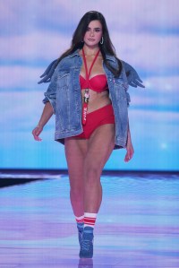 Barbie Ferreira on the runway at the Victoria's Secret Fashion Show.