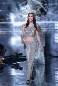 Liu Wen on the runway at the Victoria's Secret Fashion Show.