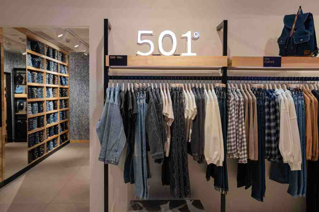 Inside the new store Levi's opened in Milan.
