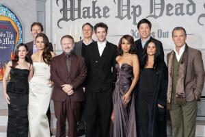 Cailee Spaeny, Ram Bergman, Mila Kunis, Rian Johnson, Ori Marmur, Josh O'Connor, Kerry Washington, Dan Lin, Bela Bajaria and Josh Brolin at Netflix's "Wake Up Dead Man: A Knives Out Mystery" premiere held at the Academy Museum of Motion Pictures on November 17, 2025 in Los Angeles, California.
