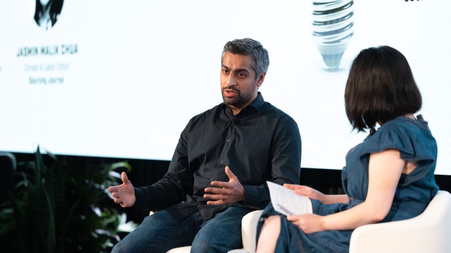 Ambercycle’s CEO Shay Sethi with Jasmin Malik Chua, Sourcing Journal’s climate and labor editor, during the second annual Sourcing Journal Los Angeles Sustainability summit on Nov. 13.