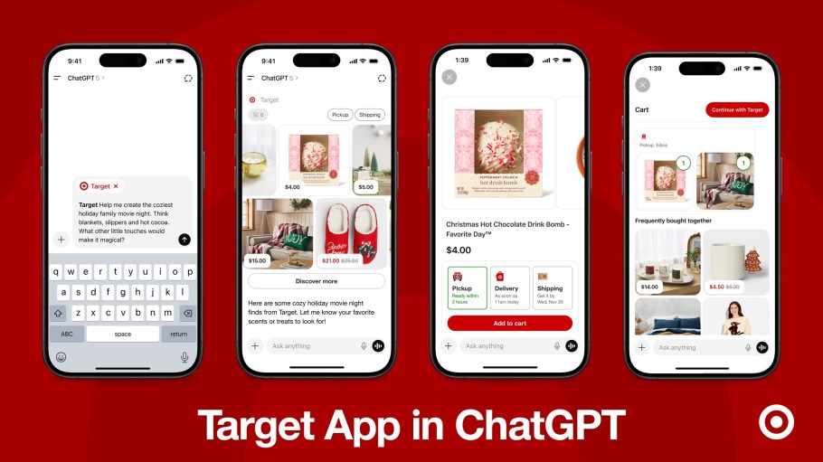 Target will embed its new app into ChatGPT to help users discover and buy its products.