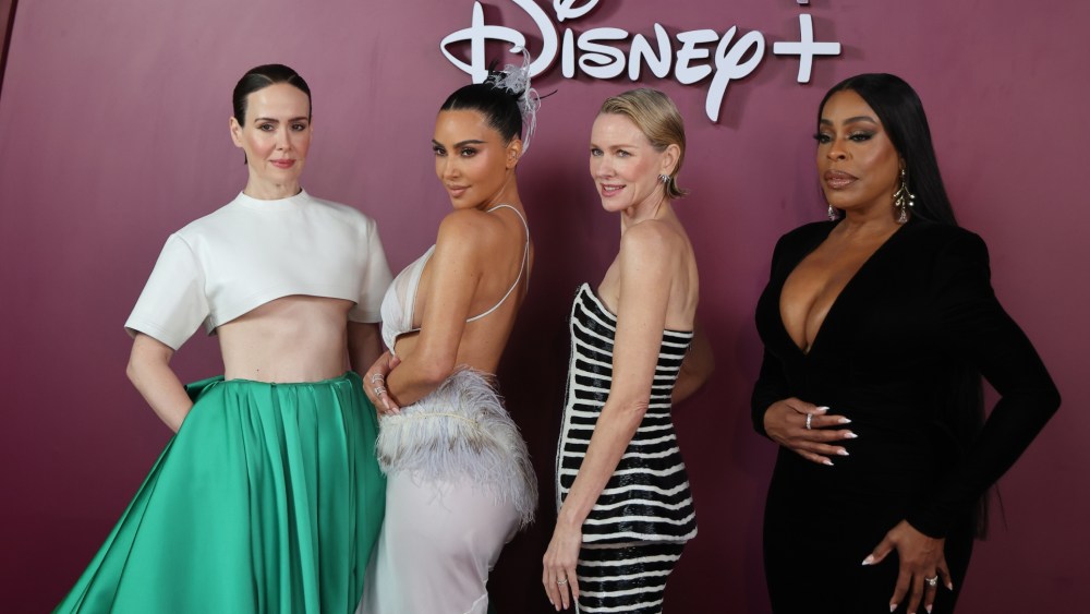(L-R) Sarah Paulson in Balenciaga, Kim Kardashian in Conner Ives, Naomi Watts in Balmain and Niecy Nash in Kamila Purshie at the red carpet for the series 'All's Fair' on Nov. 10, 2025 in Rio de Janeiro, Brazil.