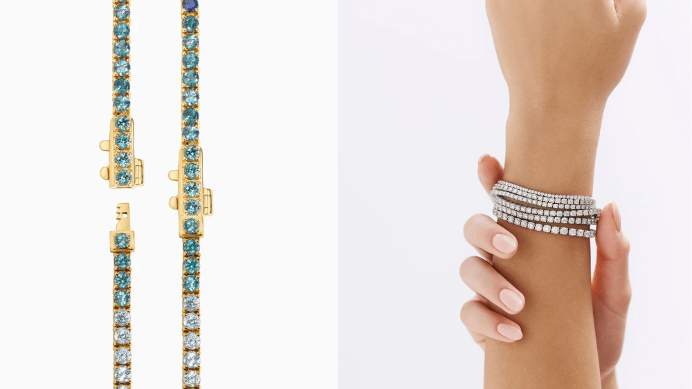 Dorsey James Bezel Crystal Emerald Rivière Bracelet