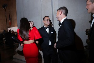 Eiza González, Dove Cameron, Steven Kolb, Kevin Costner and Wes Gordon at the 2025 CFDA Fashion Awards held at American Museum of Natural History on November 03, 2025 in New York, New York.
