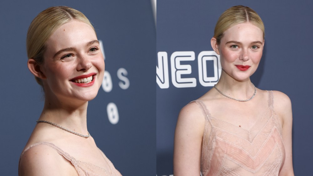 Elle Fanning wears Fendi at the "Sentimental Value" premiere on Nov. 5, 2025 in Los Angeles.