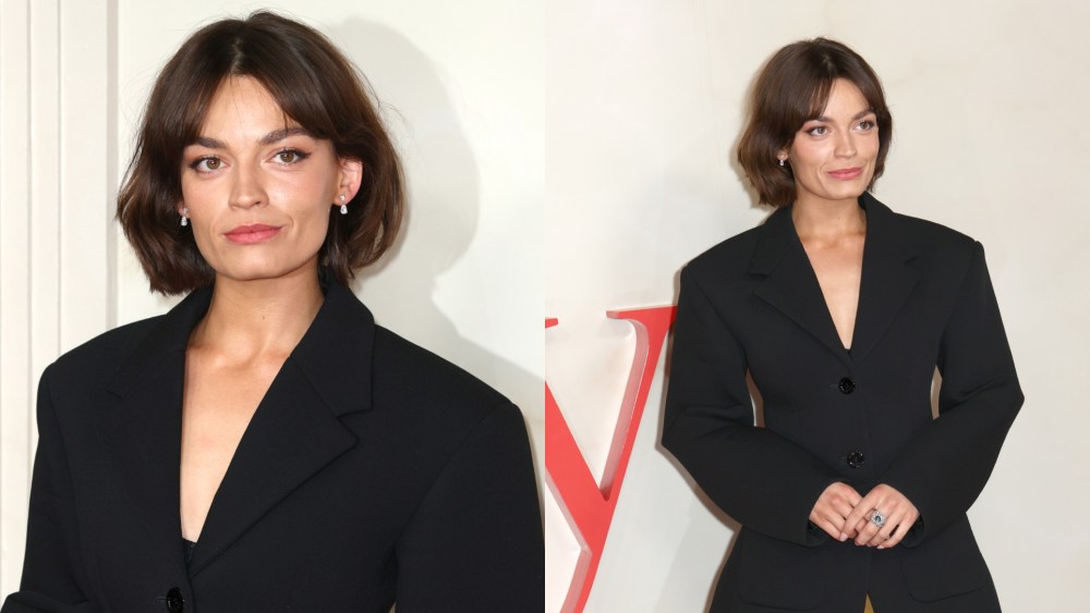 Emma Mackey wears Loewe spring 2026 ready-to-wear collection at the "Ella McCay" premiere on Nov. 24, 2025 in London.