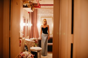 Getting ready with Kristin Chenoweth for the opening of The Queen of Versailles.