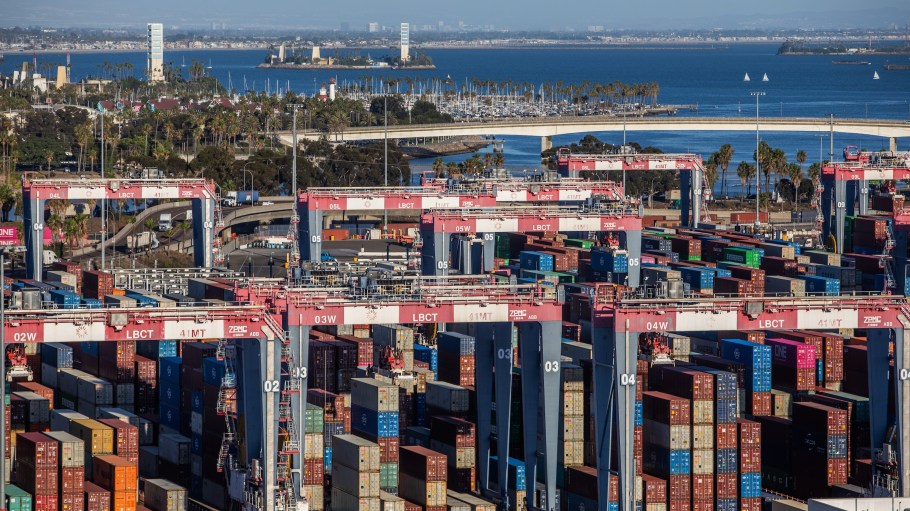 The Port of Long Beach sees 15 percent declines across imports and exports, while retailers brace for cautious holiday spending despite well-stocked shelves.