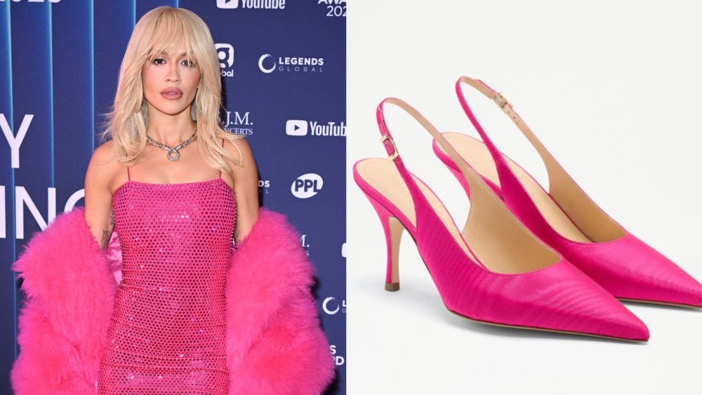 Rita Ora wears pink shoes to the Music Industry Trust Awards 2025 (MITS) at The Grosvenor House Hotel on Monday in London, England.