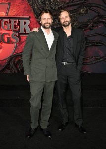 Ross Duffer and Matt Duffer at the "Stranger Things" Season 5 World Premiere held at the TCL Chinese Theatre on November 06, 2025 in Los Angeles, California.