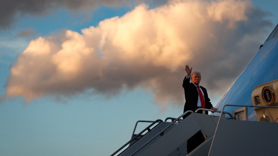 President Donald Trump en route to the White House from Palm Beach, Florida on Nov. 2.