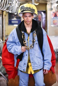 Model on the catwalk, detail