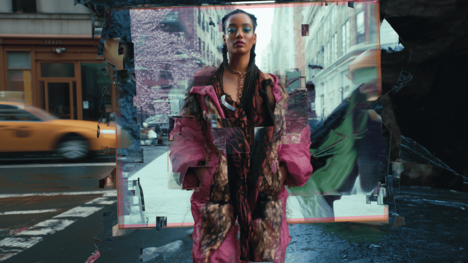 An AI-generated fashion image created at Istituto Marangoni.