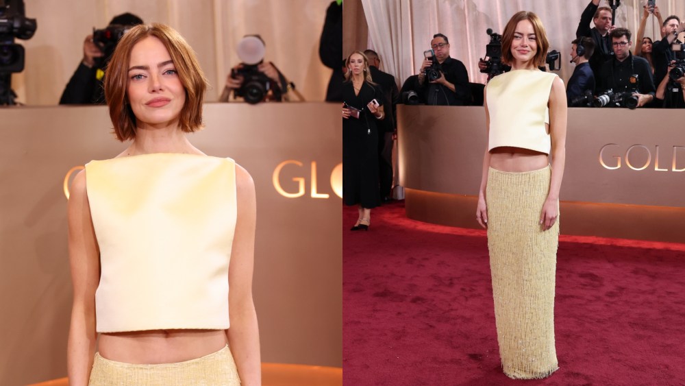 Emma Stone at the 83rd Annual Golden Globes held at The Beverly Hilton on January 11, 2026 in Beverly Hills, California.