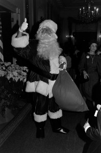 Willard Scott (in costume as Santa Claus) attends an event at the White House in Washington, D.C., on December 12, 1983.