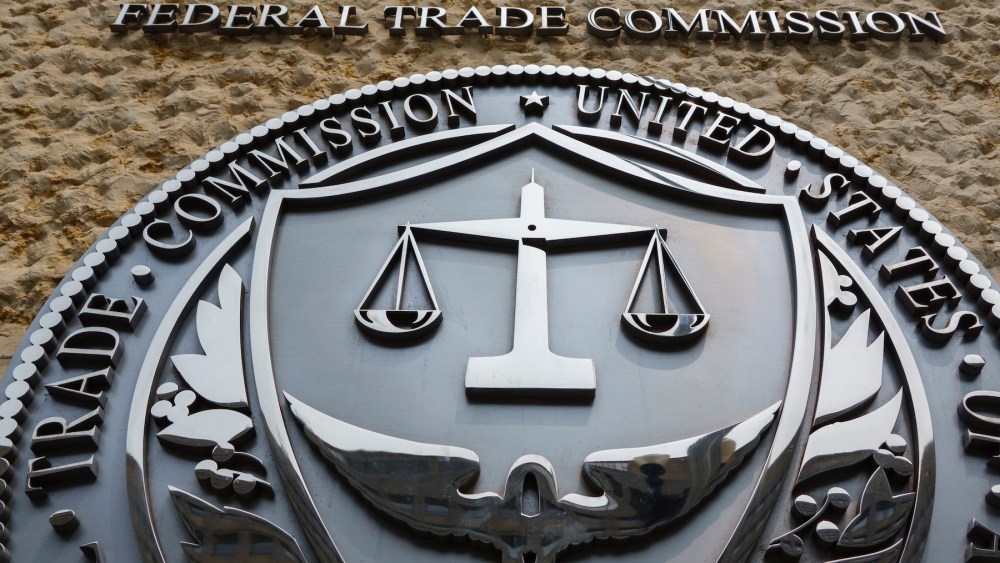 WASHINGTON, DC - JUNE 1: A logo is displayed outside of Federal Trade Commission (FTC) at Constitution Center on June, 2025 in Washington, DC.