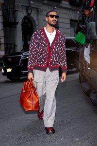Michael B. Jordan is seen in Midtown on “Sinners” press tour.