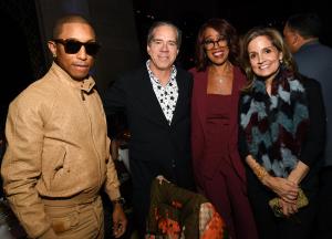 Pharrell Williams, Lane Smith and Gayle King and guest at the 2025 Footwear News Achievement Awards held at Cipriani 25 Broadway on December 03, 2025 in New York, New York.