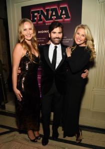 Sailor Brinkley-Cook, Michael Atmore and Christie Brinkley at the 2025 Footwear News Achievement Awards held at Cipriani 25 Broadway on December 03, 2025 in New York, New York.
