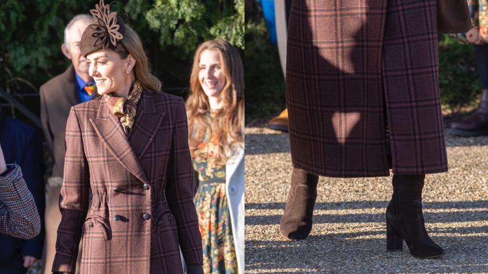 On Thursday, Kate Middleton  attended the royal family's annual Christmas church service in brown suede boots.