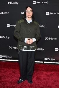 Billie Eilish at the “Avatar: Fire and Ash” World Premiere held at the Dolby Theatre on December 01, 2025 in Los Angeles, California.