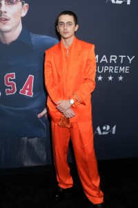 Timothée Chalamet at A24's "Marty Supreme" New York Premiere.