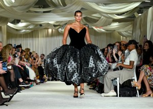 Model on the runway at Christian Siriano fashion show as part of Spring/Summer 2026 New York Fashion Week at Macy's Herald Square on September 12, 2025 in New York, New York.