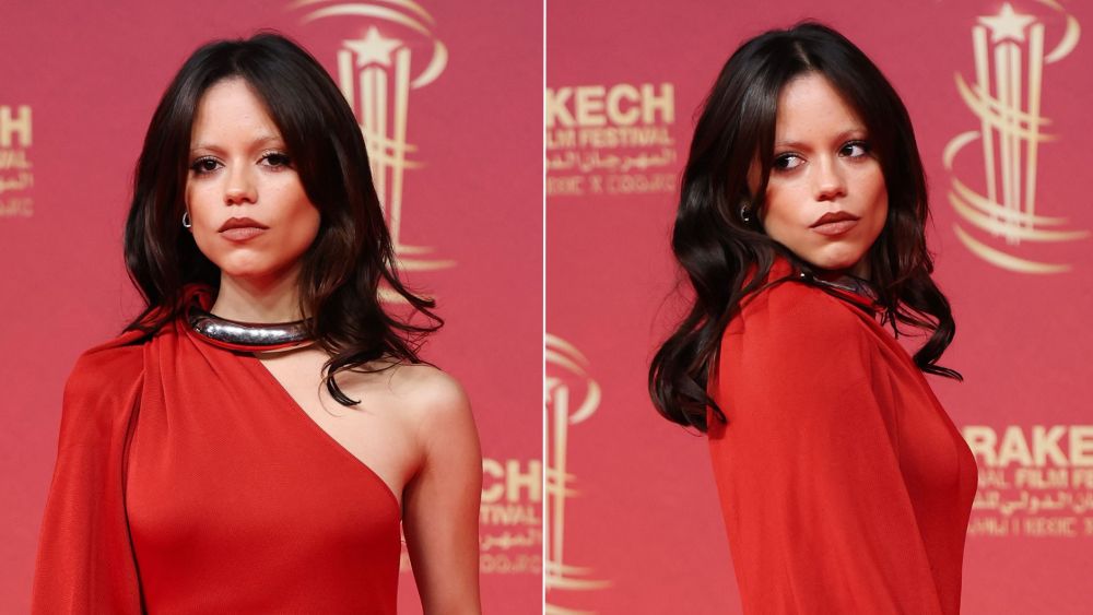 Jenna Ortega wore a red choker dress by Lanvin for the closing night of the Marrakech International Film Festival on Saturday night.
