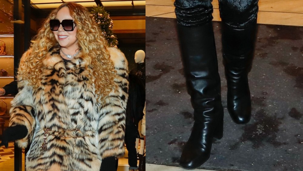Mariah Carey is seen leaving the Gucci store on Monday in Aspen, Colorado.