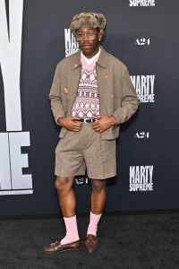 Tyler and The Creator at the "Marty Supreme" Los Angeles Premiere held at the Samuel Goldwyn Theatre on December 08, 2025 in Los Angeles, California.