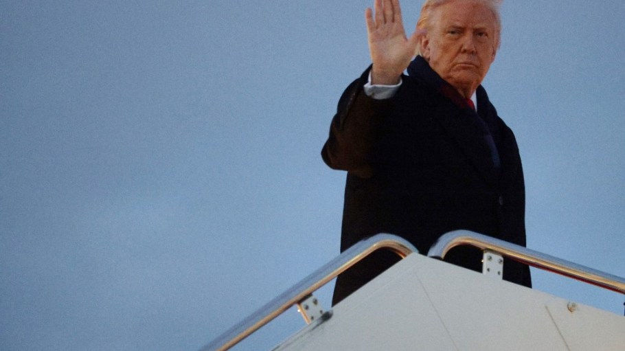 President Donald Trump boards Air Force One on Dec. 9, 2025.