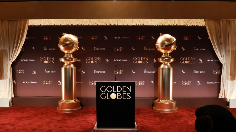 BEVERLY HILLS, CALIFORNIA - DECEMBER 08: A view of the stage before the nominations announcement and media preview for the 83rd Annual Golden Globes at The Beverly Hilton on December 08, 2025 in Beverly Hills, California.  (Photo by Matt Winkelmeyer/Getty Images)