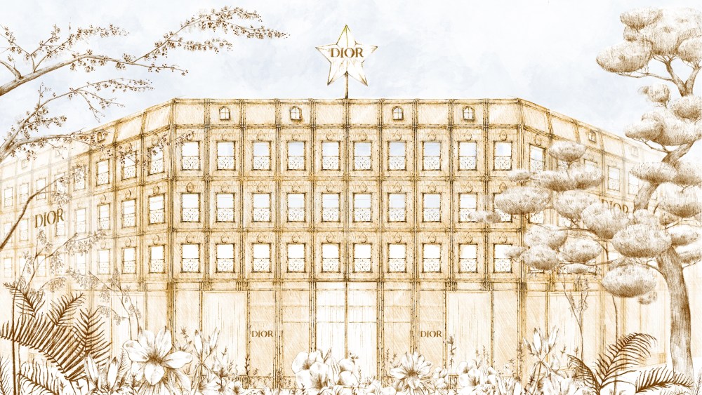 A rendering of the Dior Bamboo Pavilion in Tokyo.