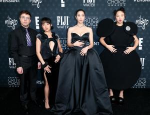 Mark Sonnenblick, Rei Ami, Ejae and Audrey Nuna at the 31st Annual Critics Choice Awards held at Barker Hangar on January 04, 2026 in Santa Monica, California.