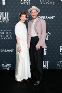 Britt Lower and Kenna Kennor at the 31st Annual Critics Choice Awards held at Barker Hangar on January 04, 2026 in Santa Monica, California.