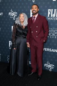 Donna Jordan and Michael B. Jordan at the 31st Annual Critics Choice Awards held at Barker Hangar on January 04, 2026 in Santa Monica, California.