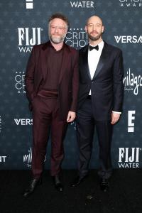 Seth Rogen and Evan Goldberg at the 31st Annual Critics Choice Awards held at Barker Hangar on January 04, 2026 in Santa Monica, California.