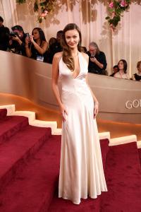 Kristina Romanova at the 83rd Annual Golden Globes held at The Beverly Hilton on January 11, 2026 in Beverly Hills, California.