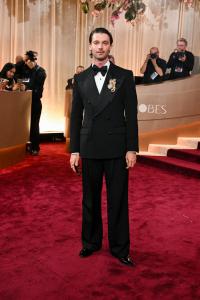 Patrick Schwarzenegger at the 83rd Annual Golden Globes held at The Beverly Hilton on January 11, 2026 in Beverly Hills, California.