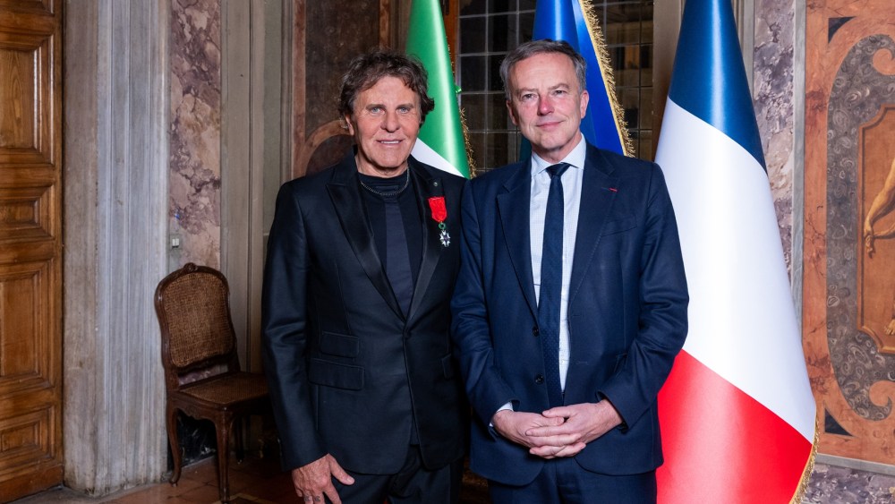 Renzo Rosso and  French Ambassador in Italy Martin Briens