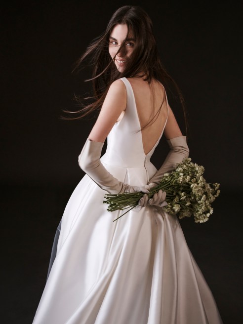 A Vera Wang wedding dress.